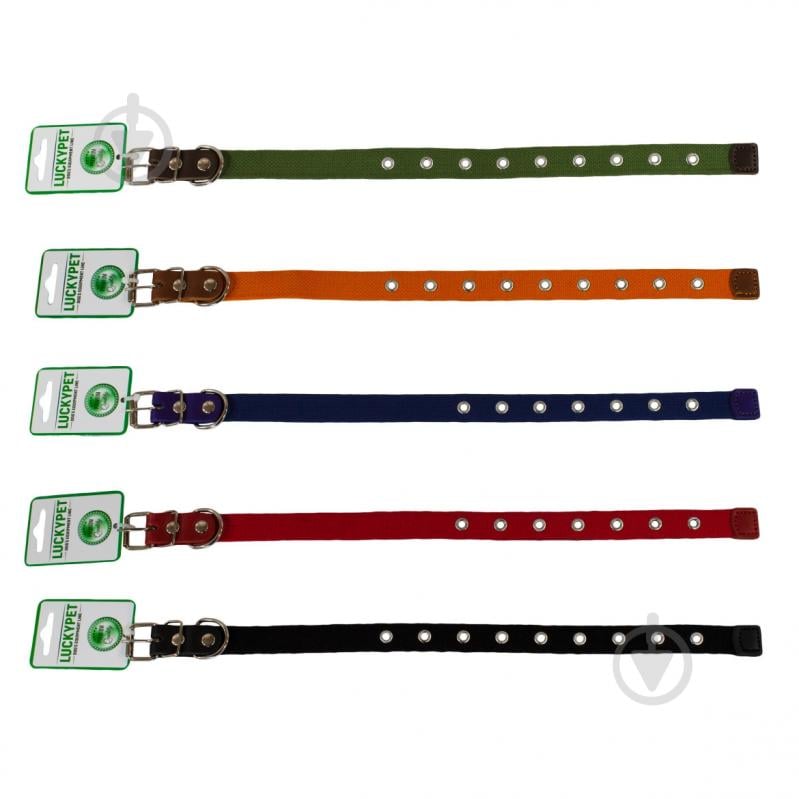 Ошейник Lucky Pet одинарный брезент+кожа 2,5/17-41 черный - фото 2 Ошейник Lucky Pet одинарный брезент+кожа 2,5/17-41 черный - фото 2