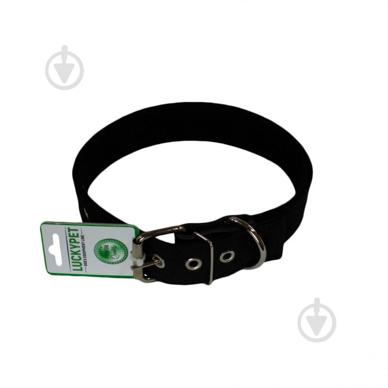 Ошейник Lucky Pet двойной брезент+кожа 2,5/31-40 красный - фото 1 Ошейник Lucky Pet двойной брезент+кожа 2,5/31-40 красный - фото 1