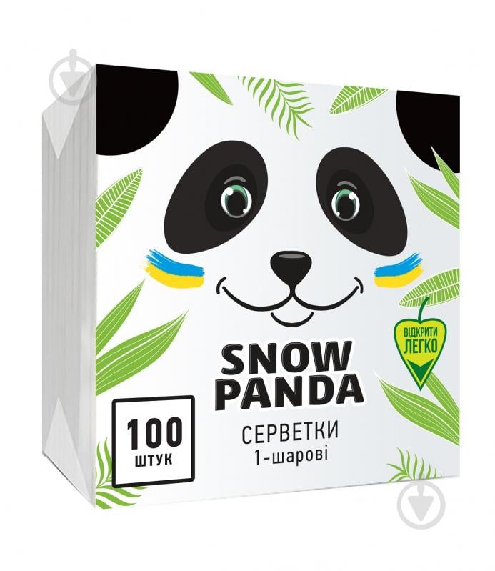 Серветки столові Сніжна Панда 24х24 см білі 100 шт. - фото 1