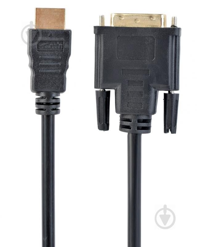 Кабель Cablexpert HDMI – DVI 1,8 м чорний (CC-HDMI-DVI-6) HDMI-DVI, V1.3/19-пін, позолочені конектори - фото 1