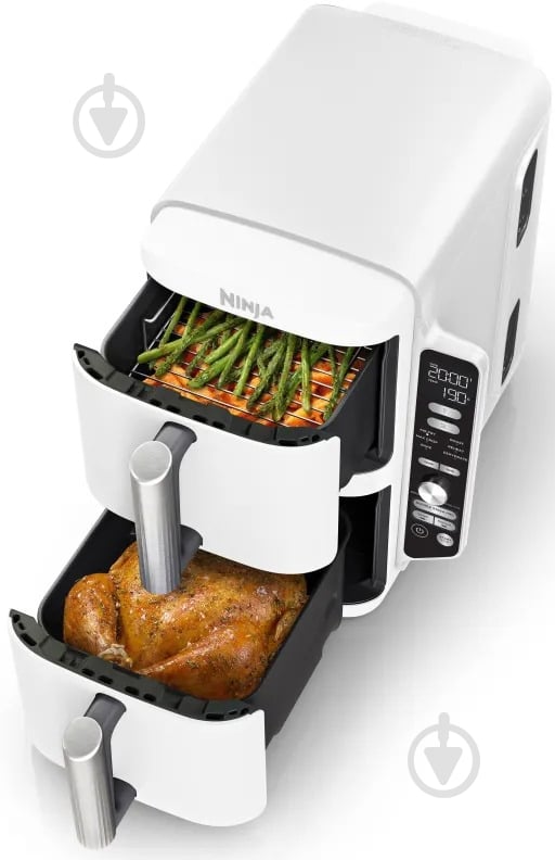 ВИТРИНА! Мультипечь NINJA Double Stack XL 2-Level Air Fryer 9,5 л SL400EUWH - фото 4 ВИТРИНА! Мультипечь NINJA Double Stack XL 2-Level Air Fryer 9,5 л SL400EUWH - фото 4
