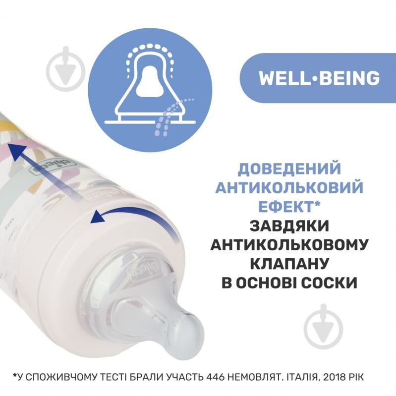 Пляшечка Chicco Well-Being Colors 4м+ 330 мл жовта (28637.11) - фото 5