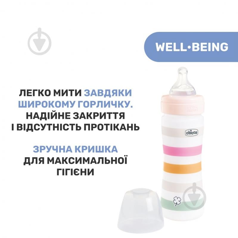 Пляшечка Chicco Well-Being Colors 2м+ 250 мл рожева (28623.11) - фото 8