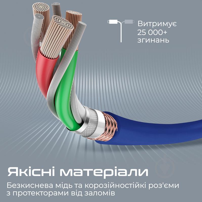 Кабель Promate PowerLine-Ci120 USB-C to Lightning MFi 20W Power Delivery 1.2 м 1,2 м синий (powerline-ci120.blue) - фото 5