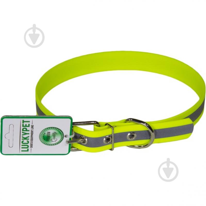 Нашийник Lucky Pet з водонепроникної стрічки світловідбивний 2,5/48-58 лаймовий - фото 1 Нашийник Lucky Pet з водонепроникної стрічки світловідбивний 2,5/48-58 лаймовий - фото 1