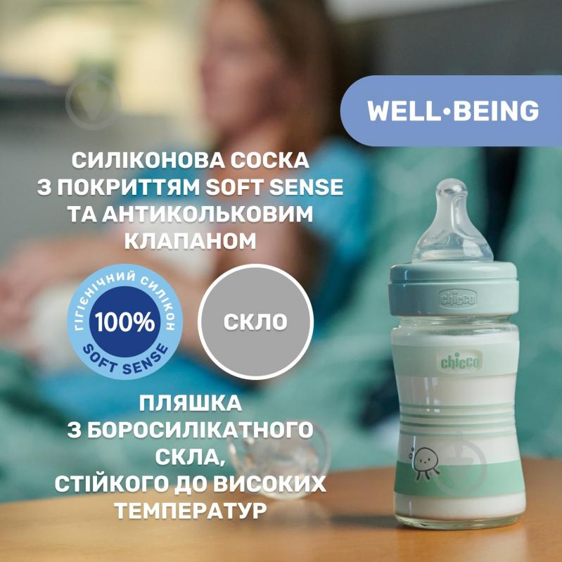 Пляшечка Chicco скляна Well-Being Colors 0м+ 150 мл (28711.31) - фото 5