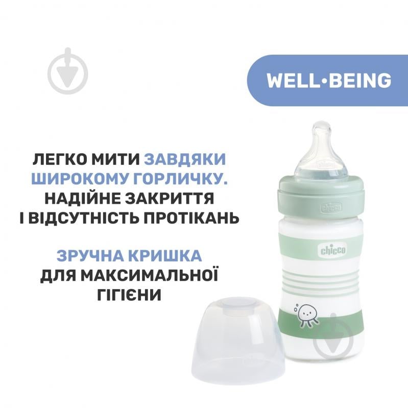 Пляшечка Chicco скляна Well-Being Colors 0м+ 150 мл (28711.31) - фото 6