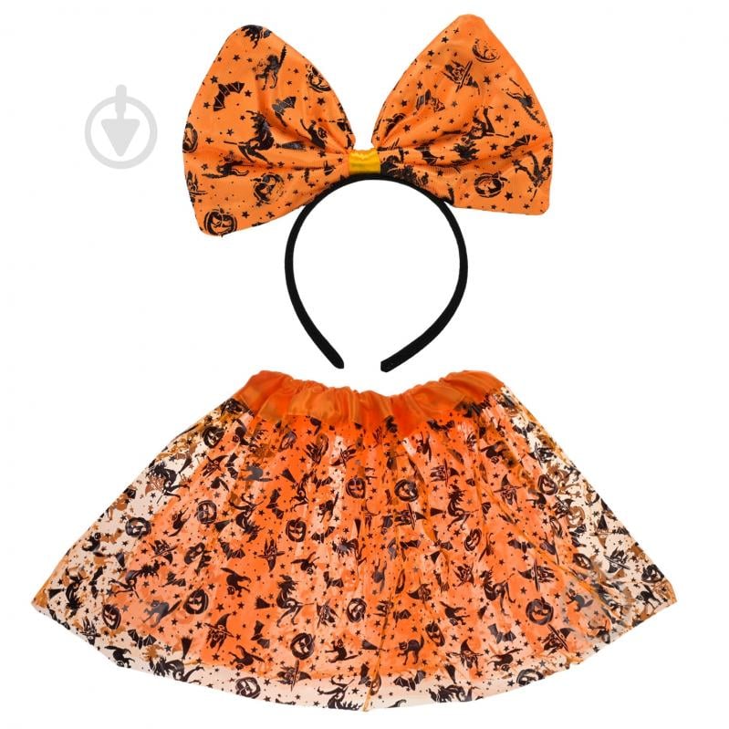 Костюм детский карнавальный Shantou (юбка, обруч) оранжевый с черным E2507 - фото 1 Костюм детский карнавальный Shantou (юбка, обруч) оранжевый с черным E2507 - фото 1