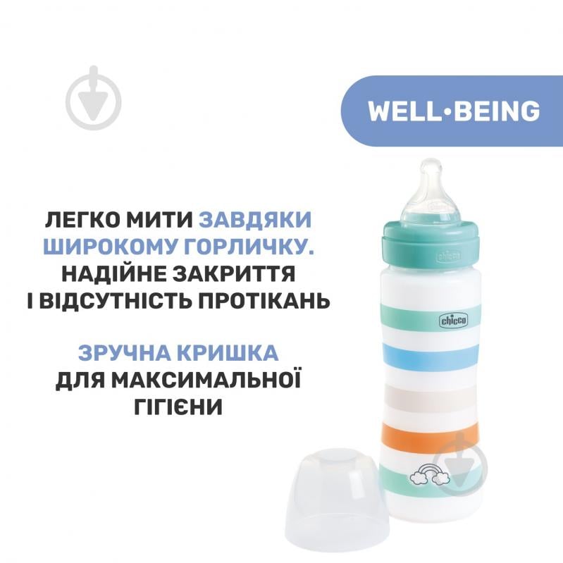 Пляшечка Chicco Well-Being Colors 4м+ 330 мл м'ятна (28637.21) - фото 5