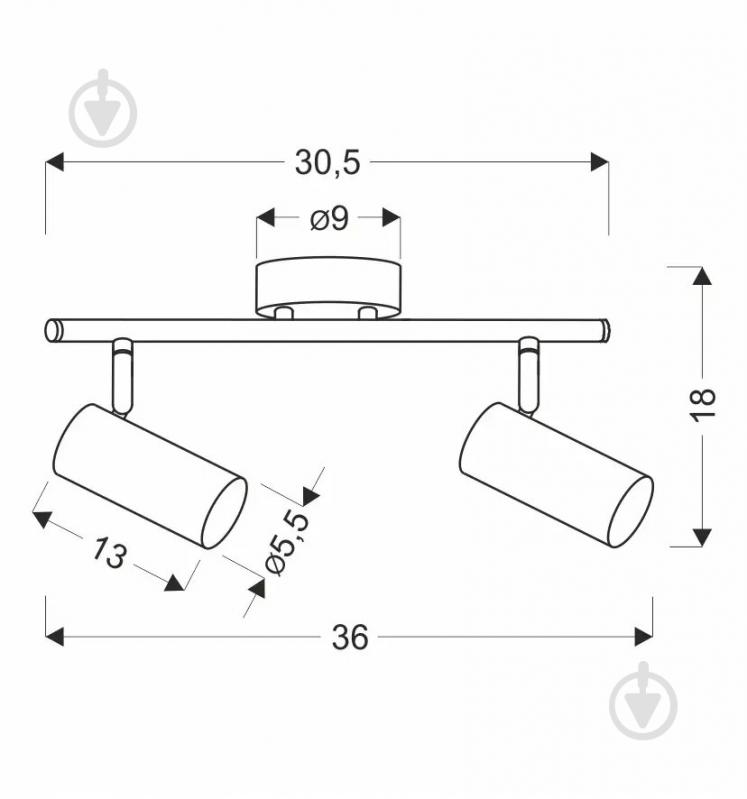 Спот Candellux Colly 2x15 Вт GU10 білий 92-01610 - фото 2