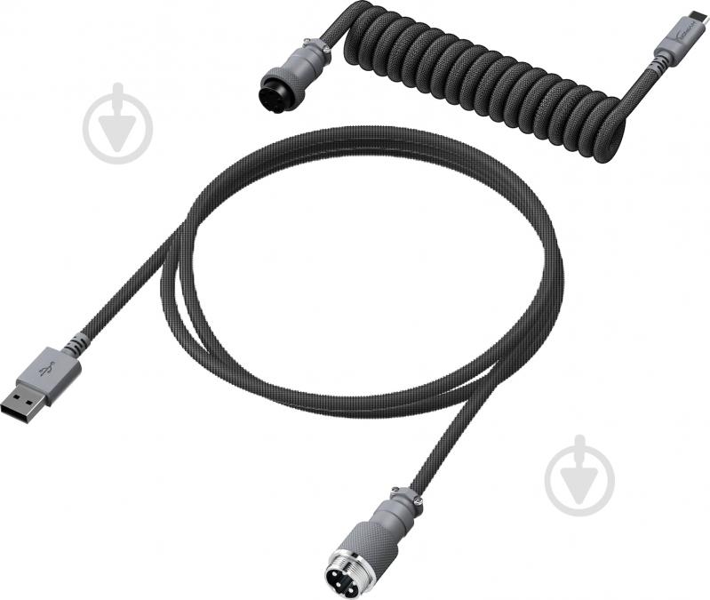 Кабель HyperX USB-A – USB-C спиральный 1,37 м серый (6J678AA) - фото 1