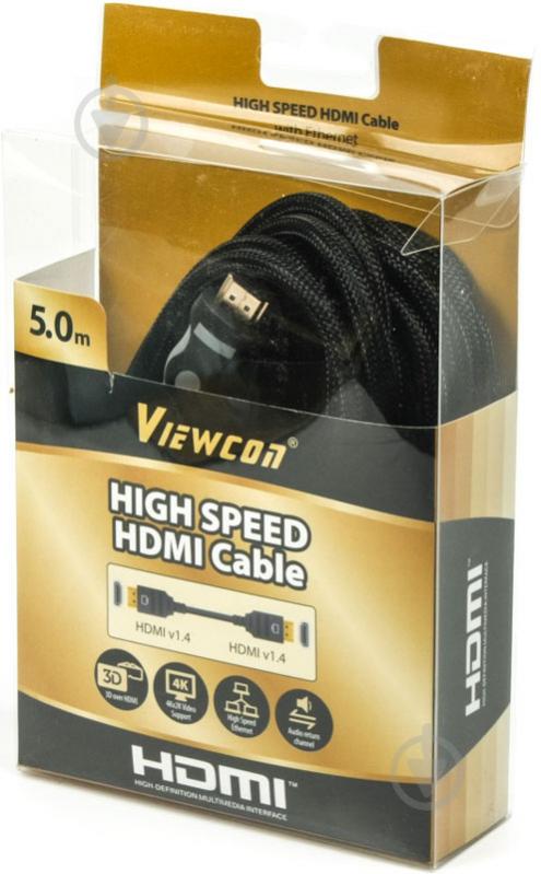 Кабель Viewcon 5 м чорний (VC-HDMI-165-5m) HDMI-HDMI - фото 2