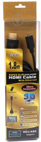 Кабель Viewcon HDMI – microHDMI 1,8 м black (VD 058 1,8м.) - фото 2