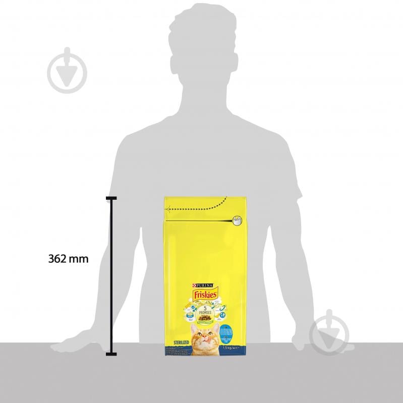 Корм сухий для дорослих стерилізованих котів FRISKIES by Purina Sterilized з лососем, тунцем та овочами 1,5 кг - фото 4