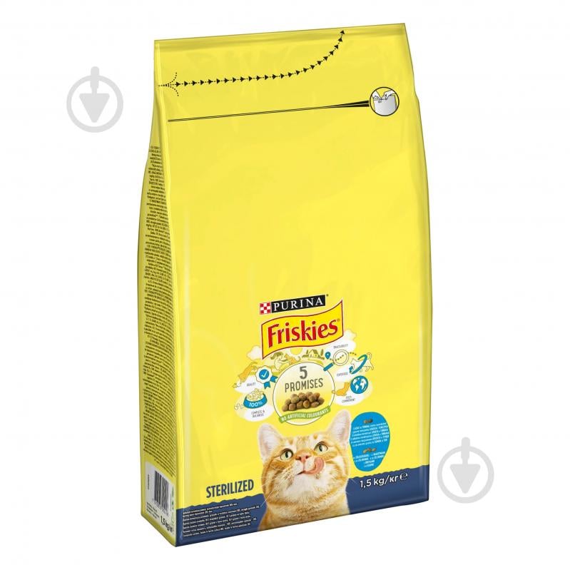 Корм сухий для дорослих стерилізованих котів FRISKIES by Purina Sterilized з лососем, тунцем та овочами 1,5 кг - фото 2