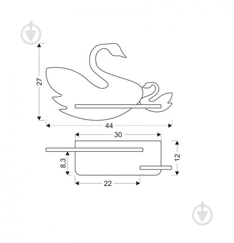 Світильник настінний Candellux SWAN 1x5 Вт бежевий/білий/рожевий 21-05557 - фото 2