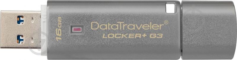 Флеш-память USB Kingston DataTraveler Locker+ G3 16 ГБ USB 3.0 grey (DTLPG3/16GB) - фото 3