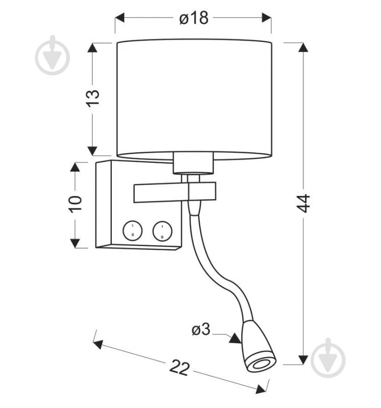 Бра Candellux POLO 1x40 Вт E27 черный/коричневый 21-27627 - фото 2