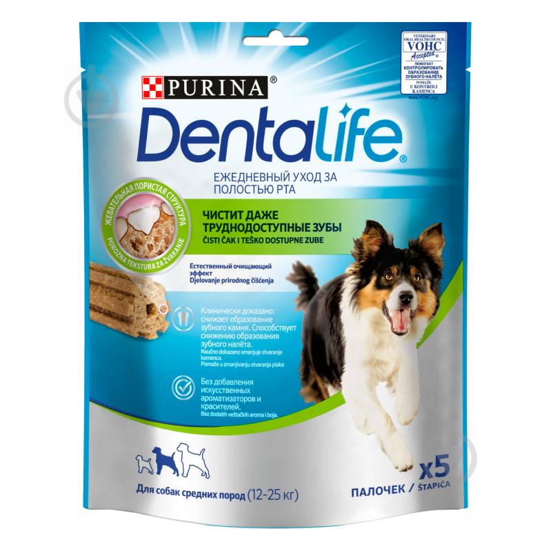 Лакомство Purina DentaLife Medium для собак средних пород 115 г - фото 1