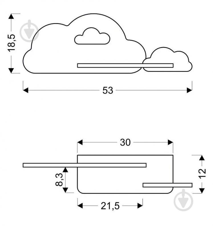 Светильник настенный Candellux CLOUD 1x5 Вт бежевый/синий/белый 21-33567 - фото 3