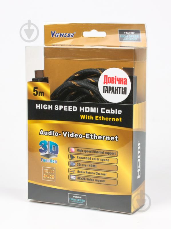 Кабель Viewcon 5 м чорний (VD515-5M) HDMI-HDMI 5 м - фото 2