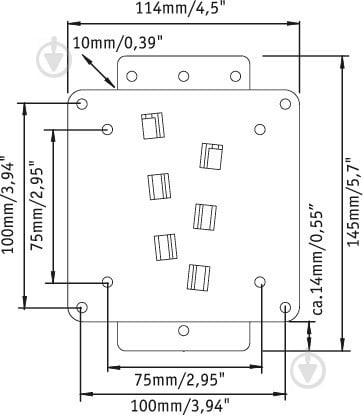 Крепление для телевизора Vogels M40000B фиксированные 10"-26" черный - фото 2