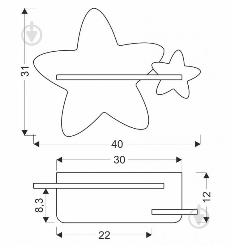 Светильник настенный Candellux Star 1x5 Вт бежевый/желтый/серый 21-75734 - фото 2