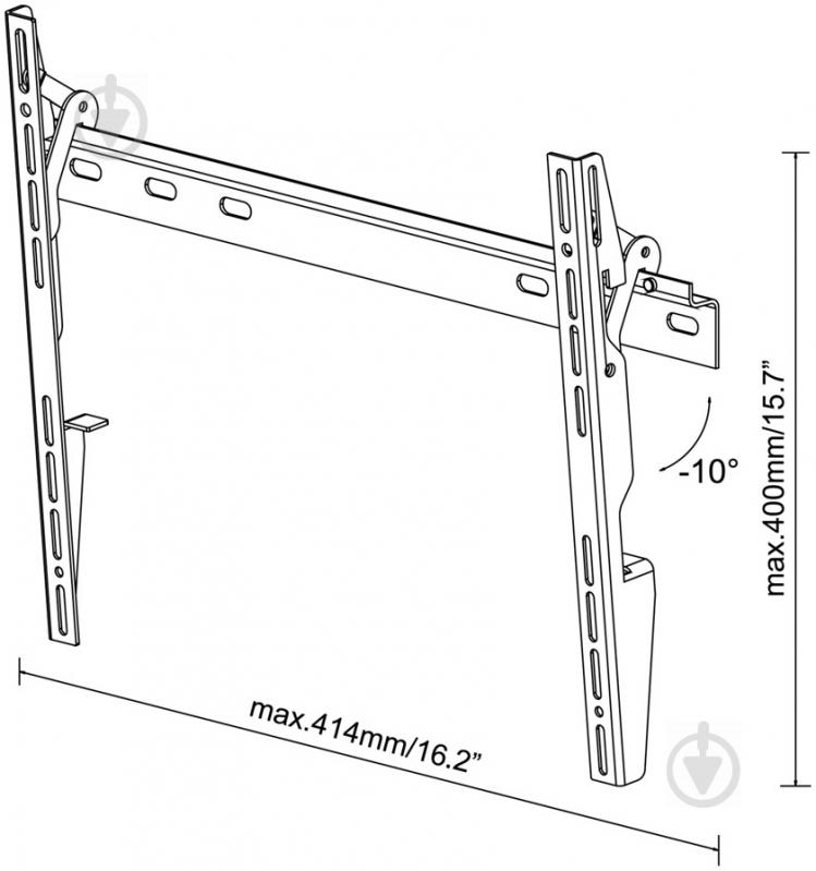 Крепление для телевизора Vogels M42010B наклонные 32"-55" черный - фото 2