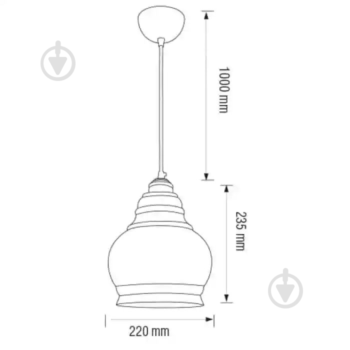 Світильник підвісний HOROZ ELECTRIC Rondo 1x60 Вт E27 бурштиновий 021-018-0001-020 - фото 2