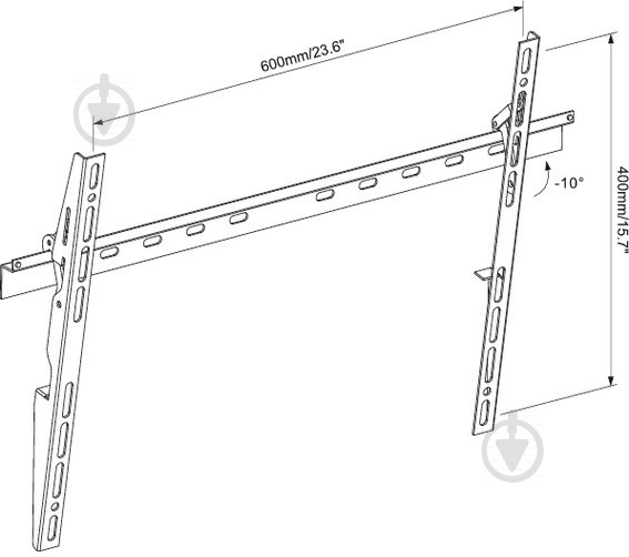 Кріплення для телевізора Vogels M43010B похилі 40"-65" чорний - фото 2