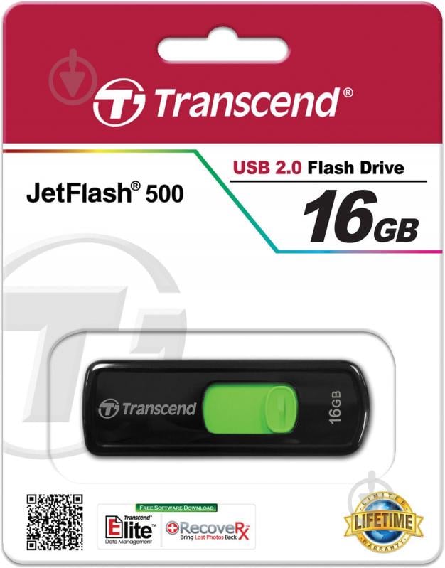 Флеш-пам'ять USB Transcend JetFlash 500 16 ГБ USB 2.0 (TS16GJF500) - фото 2