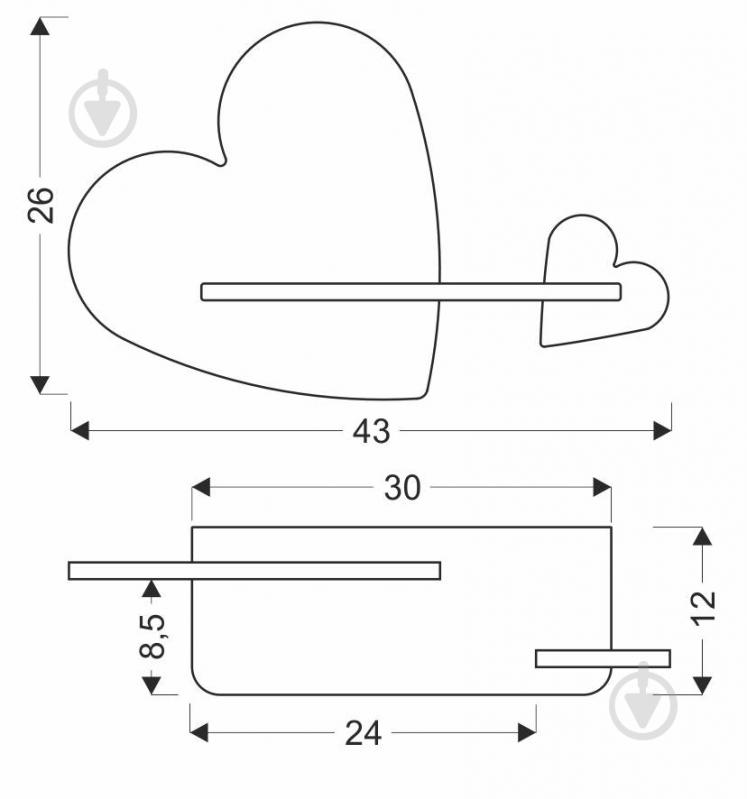 Світильник настінний Candellux Heart 1x5 Вт бежевий/білий 21-84552 - фото 3