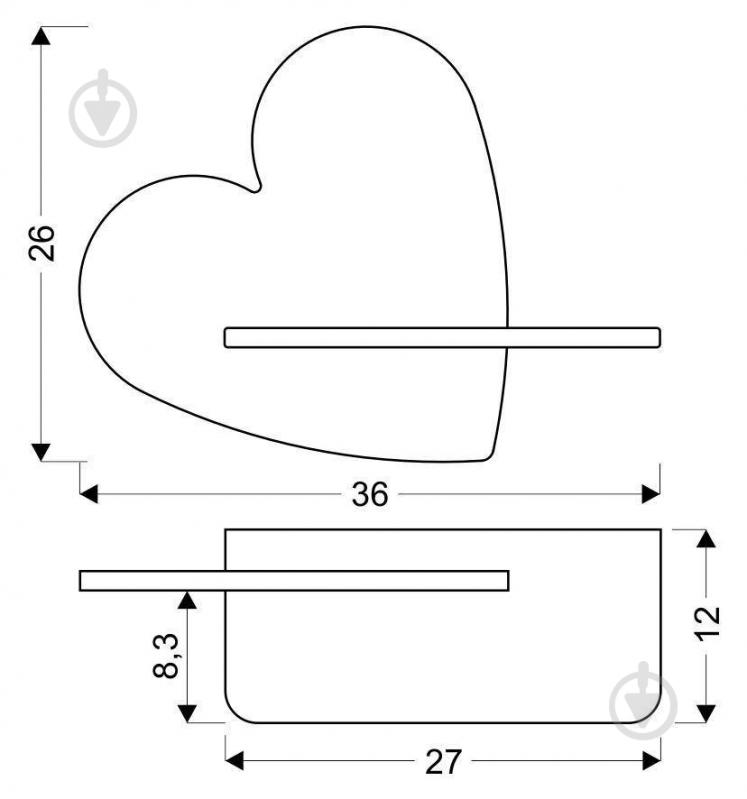 Світильник настінний Candellux HEART 1x5 Вт бежевий/рожевий 21-84569 - фото 2