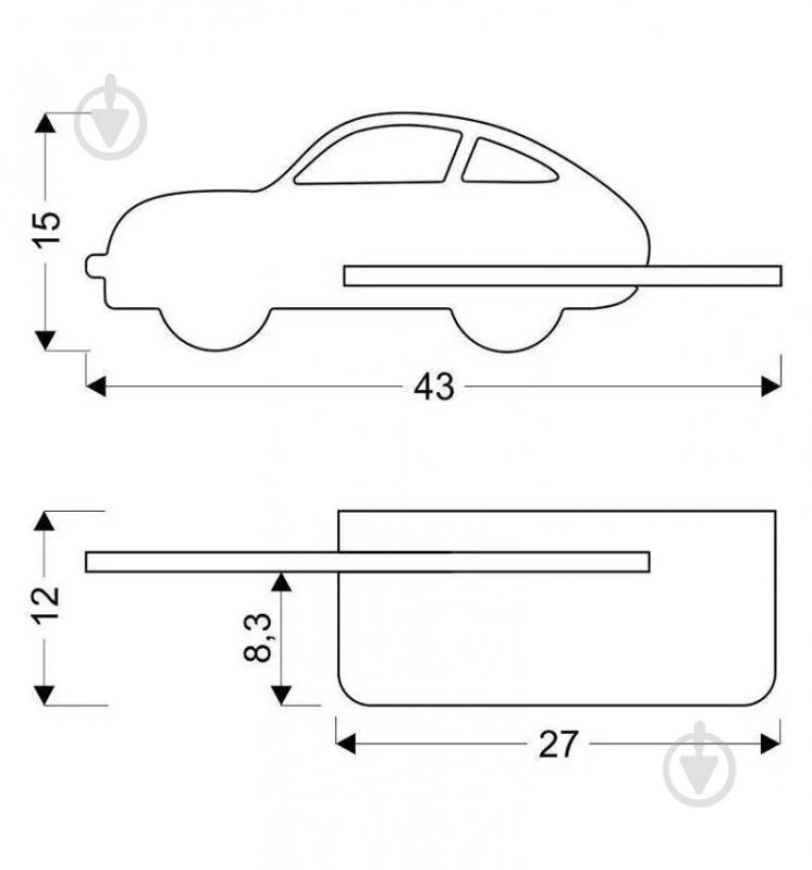 Світильник настінний Candellux CAR 1x5 Вт бежевий/зелений 21-85092 - фото 2