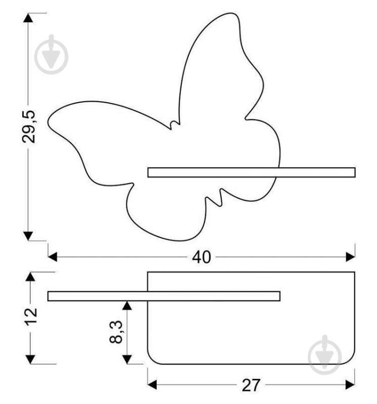 Светильник настенный Candellux BUTTERFLY 1x5 Вт бежевый/зеленый 21-85160 - фото 2