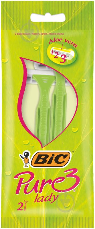 Одноразова бритва BIC Pure 3 Lady 2 шт. - фото 1 Одноразова бритва BIC Pure 3 Lady 2 шт. - фото 1