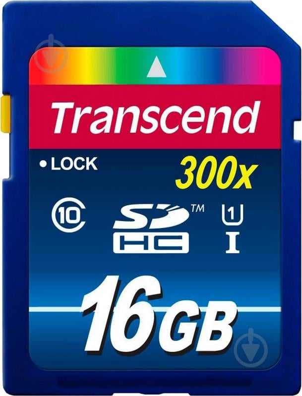 Карта памяти Transcend SDHC 16GB UHS-I Premium (TS16GSDU1) - фото 1