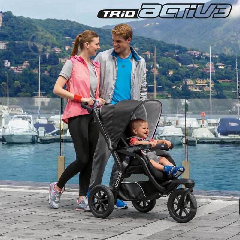 Коляска 3 в 1 Chicco Trio Activ3 Top черная (79270.51) - фото 4