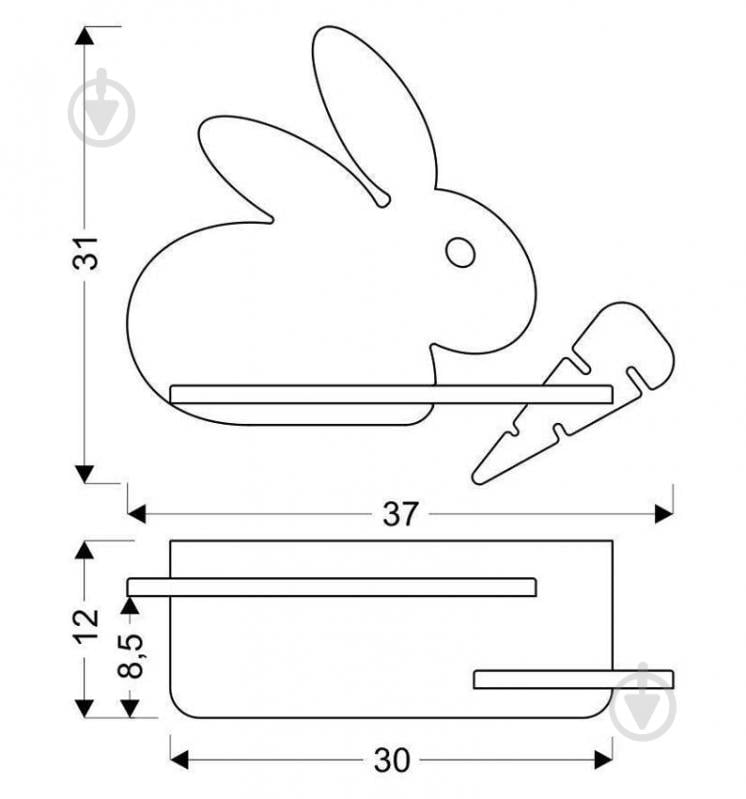 Світильник настінний Candellux RABIT 1x5 Вт бежевий/сірий/білий 21-85184 - фото 2