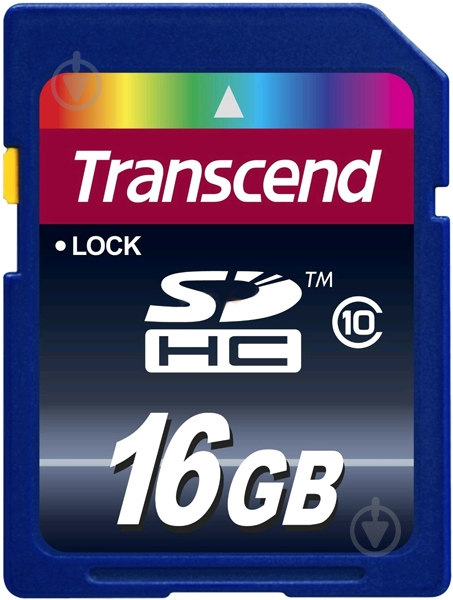 Карта пам'яті Transcend SDHC 16GB Сlass 10 (TS16GSDHC10) - фото 1