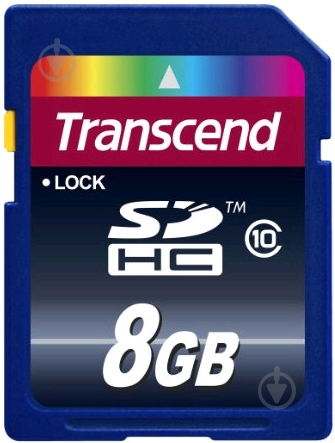 Карта пам'яті Transcend SDHC 8GB CLASS 10 (TS8GSDHC10) - фото 1