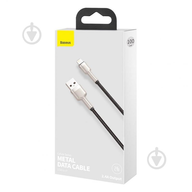 Кабель BASEUS Cafule Metal Lightning 2.4A 1 м черный (CALJK-A01) - фото 6