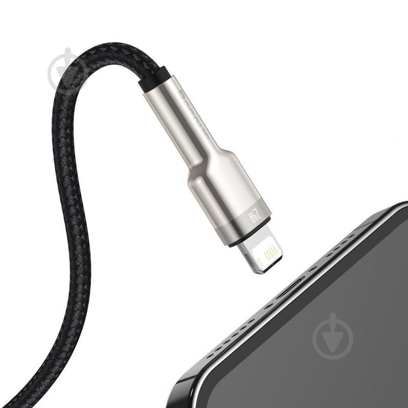 Кабель BASEUS Cafule Metal Lightning 2.4A 1 м черный (CALJK-A01) - фото 3