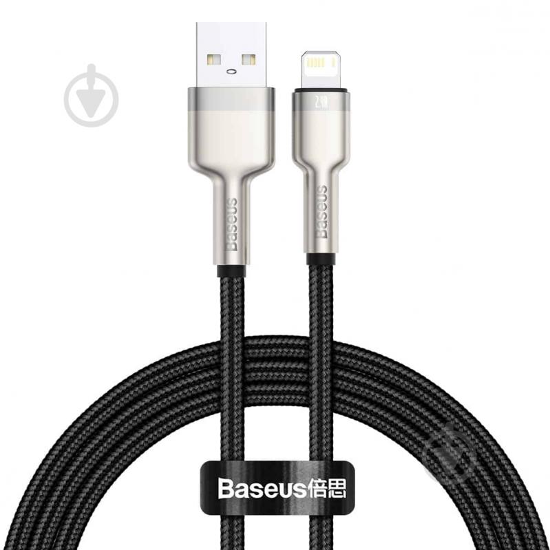 Кабель BASEUS Cafule Metal Lightning 2.4A 1 м черный (CALJK-A01) - фото 1