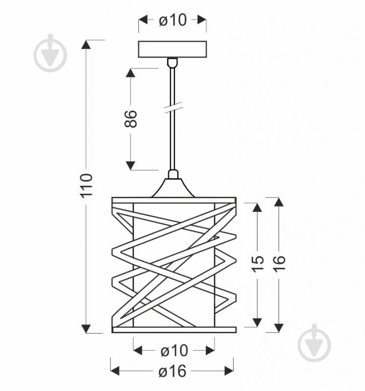 Люстра підвісна Candellux ELUNA 1x60 Вт E27 чорний 31-09548 - фото 4