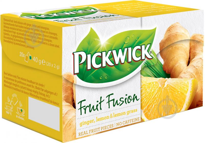 Чай фруктово-трав’яний Pickwick Fruit Fusion Ginger, Lemon & Lemongrass 20 шт. 40 г - фото 2