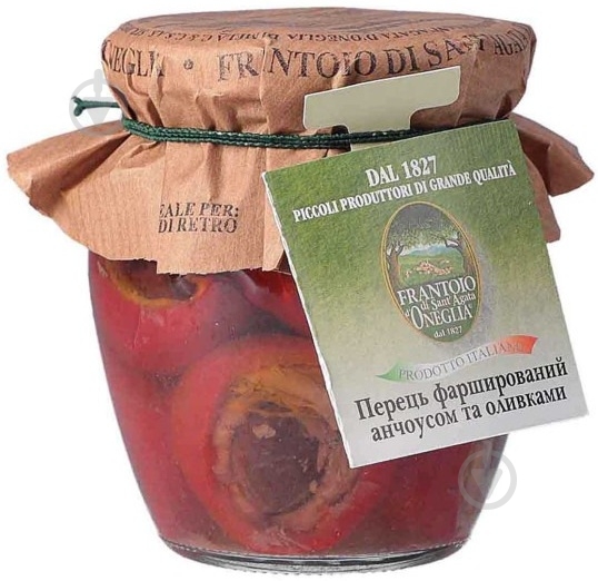 Перец Frantoio di Sant'agata фаршированный анчоусами и оливками 180 г - фото 1 Перец Frantoio di Sant'agata фаршированный анчоусами и оливками 180 г - фото 1