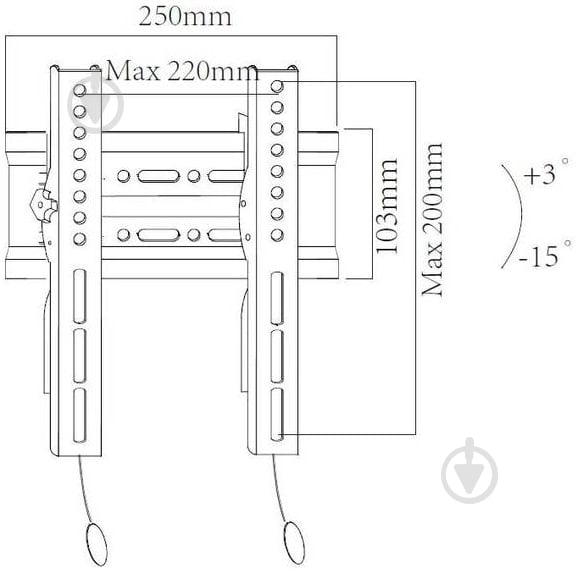 Крепление для телевизора X-Digital STEEL ST215 фиксированные 17"-32" черный - фото 2