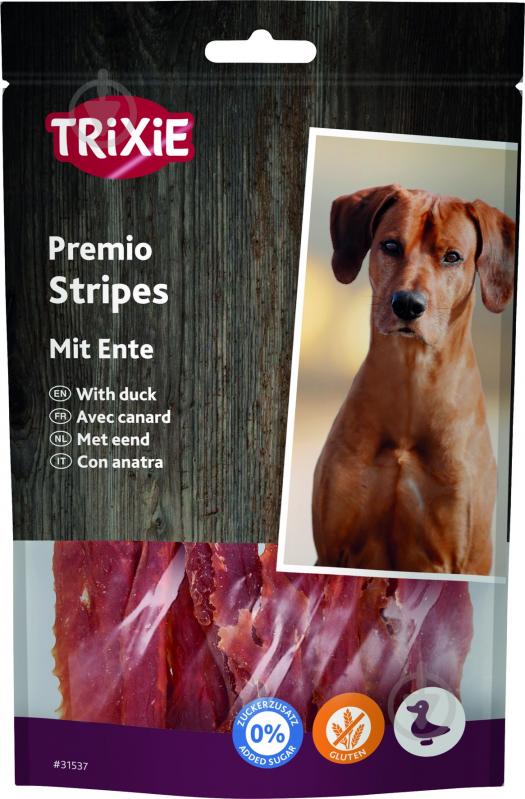 Ласощі Trixie Premio Ducky Stripes шматочки з качки 100 г - фото 1 Ласощі Trixie Premio Ducky Stripes шматочки з качки 100 г - фото 1