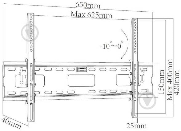 Крепление для телевизора X-Digital STEEL ST415 наклонные 40"-65" черный - фото 2